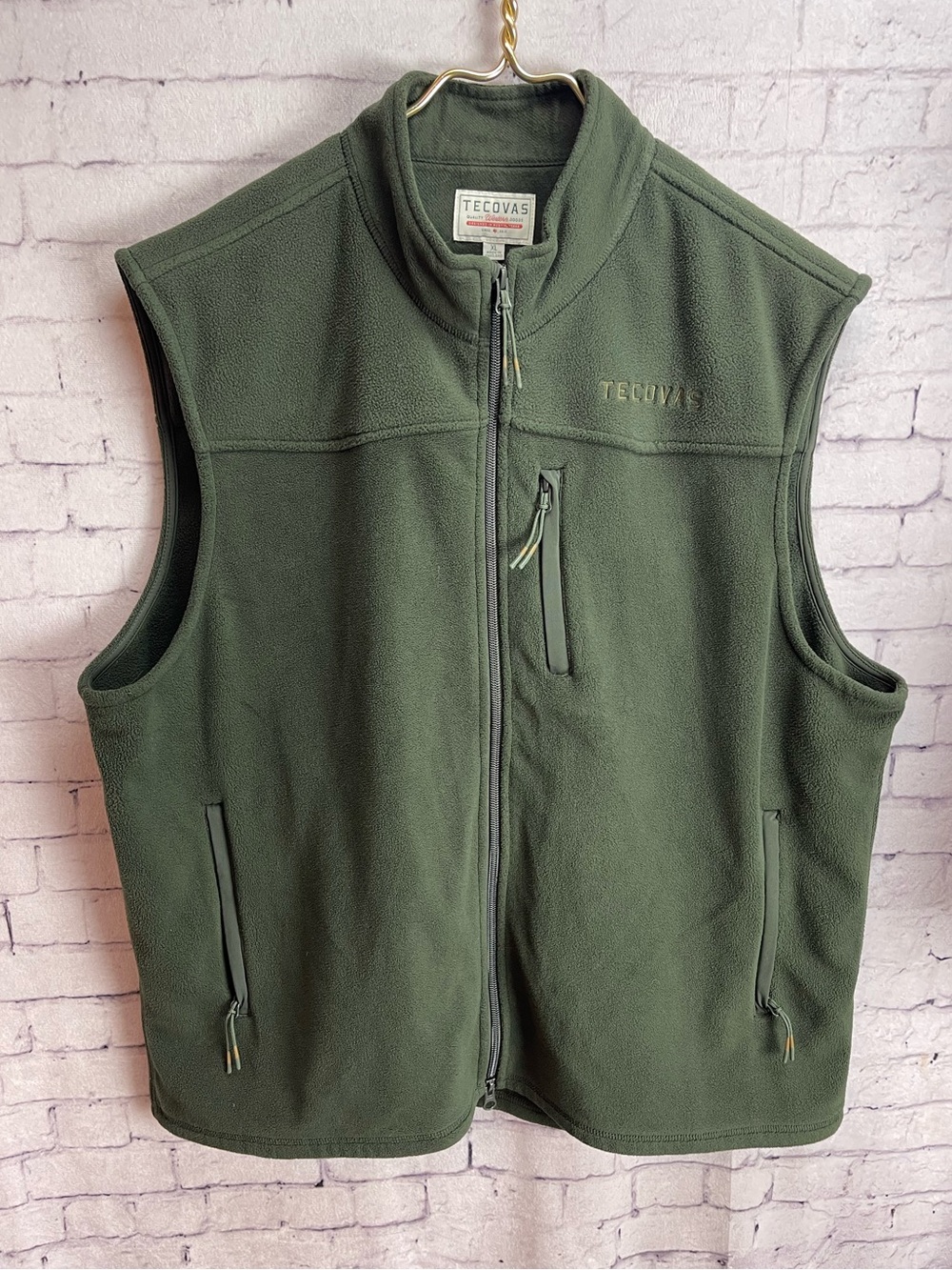 Tecovas size XL fleece vest dark army green